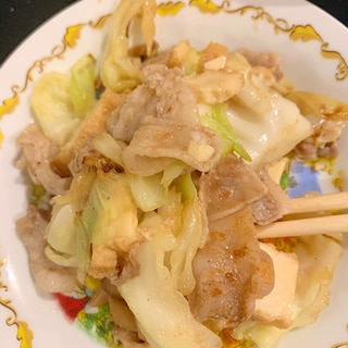 厚揚げ豚肉炒め